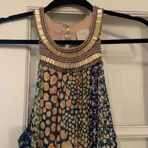 Anthropology maxi dress- great detail around neck
